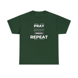 Pray - Study - Preach - Repeat - Men's Heavy Cotton T-Shirt