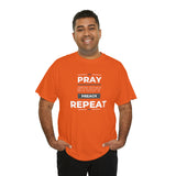 Pray - Study - Preach - Repeat - Men's Heavy Cotton T-Shirt