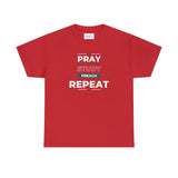 Pray - Study - Preach - Repeat - Men's Heavy Cotton T-Shirt