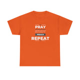 Pray - Study - Preach - Repeat - Men's Heavy Cotton T-Shirt