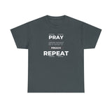 Pray - Study - Preach - Repeat - Men's Heavy Cotton T-Shirt