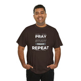 Pray - Study - Preach - Repeat - Men's Heavy Cotton T-Shirt