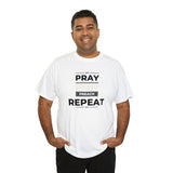 Pray - Study - Preach - Repeat - Men's Heavy Cotton T-Shirt