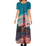 Round Neck Short Sleeve Dress (No Pockets)