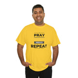 Pray - Study - Preach - Repeat - Men's Heavy Cotton T-Shirt