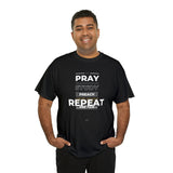 Pray - Study - Preach - Repeat - Men's Heavy Cotton T-Shirt