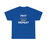 Pray - Study - Preach - Repeat - Men's Heavy Cotton T-Shirt