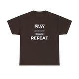 Pray - Study - Preach - Repeat - Men's Heavy Cotton T-Shirt