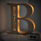 Personalized Wooden Letter Lamp Custom Name Alphabet Night Lights