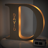 Personalized Wooden Letter Lamp Custom Name Alphabet Night Lights