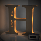 Personalized Wooden Letter Lamp Custom Name Alphabet Night Lights
