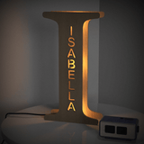 Personalized Wooden Letter Lamp Custom Name Alphabet Night Lights
