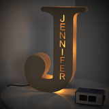 Personalized Wooden Letter Lamp Custom Name Alphabet Night Lights