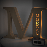 Personalized Wooden Letter Lamp Custom Name Alphabet Night Lights