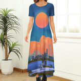 Round Neck Short Sleeve Dress (No Pockets)