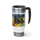 With you is the Source of life - Stainless Steel Travel Mug with Handle, 14oz