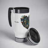 Butterfly heart - Stainless Steel Travel Mug with Handle, 14oz