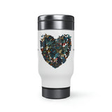 Butterfly heart - Stainless Steel Travel Mug with Handle, 14oz