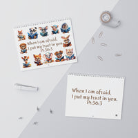 Playful Animals Reading-Year's Text-Wall Calendars (2024)