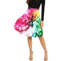 Women's Pleated Midi Skirt (Model D15)