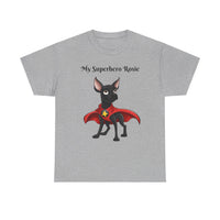 Dachshund/Chihuahua Mix Superhero - Unisex Heavy Cotton Tee