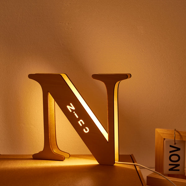 Personalized Wooden Letter Lamp Custom Name Alphabet Night Lights