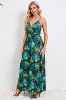 Printed Surplice Maxi Cami Dress