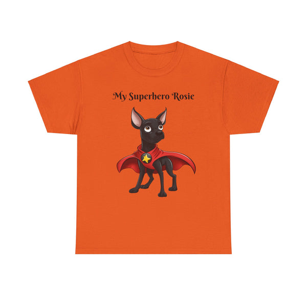 Dachshund/Chihuahua Mix Superhero - Unisex Heavy Cotton Tee