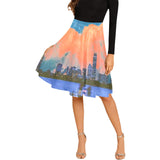 Women's Pleated Midi Skirt (Model D15)