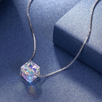 Cube Aurora Borealis Necklace