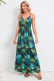 Printed Surplice Maxi Cami Dress