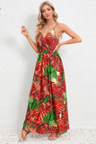 Printed Surplice Maxi Cami Dress