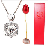 Pink Eternal Love Necklace Pendant Holder Set