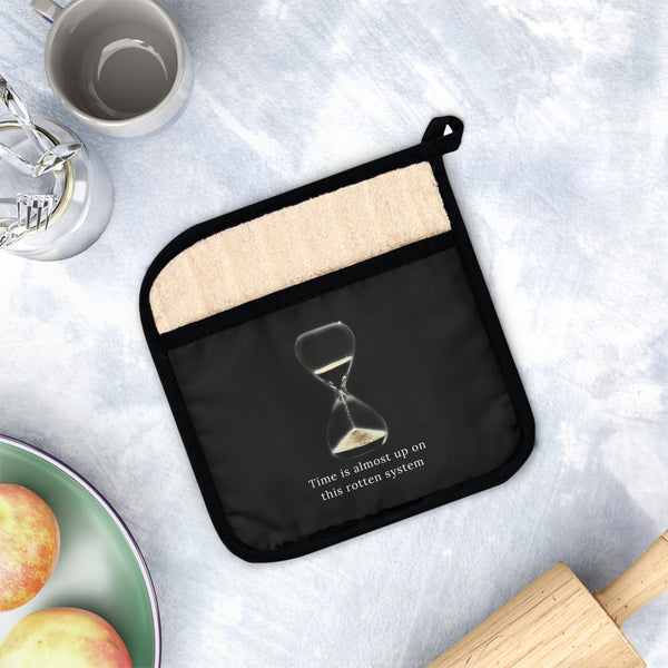 Time is up - Pot Holder with Pocket